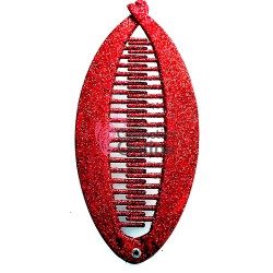 Accesoriu tip banana pentru prins parul din plastic PZS001EE - Rosie cu sclipici